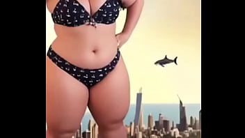 Whoops i accidentally launched a school of sharks into the sky while stomping through town as your favorite curvy giante