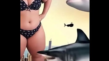 Whoops i accidentally launched a school of sharks into the sky while stomping through town as your favorite curvy giante