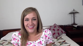 April brookes cute 19 yo blonde all natural girl next door pov blowjob and gets huge messy facial