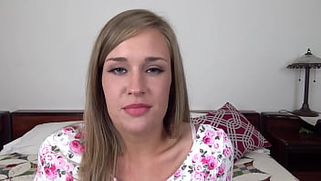 April brookes cute 19 yo blonde all natural girl next door pov blowjob and gets huge messy facial