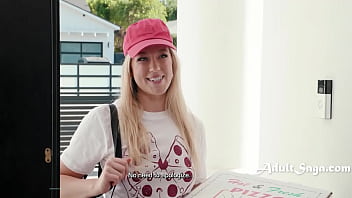 Pizza delivery girl offers complimentary nuru massage