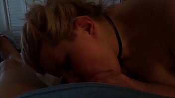 My cock being sucked by cute blonde