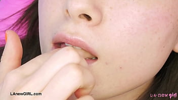 Gorgeous teen model naked close up