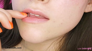 Gorgeous teen model naked close up