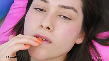 Gorgeous teen model naked close up