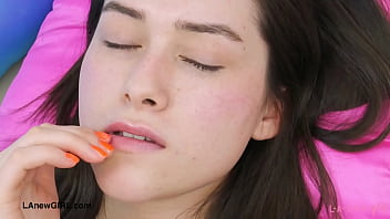 Gorgeous teen model naked close up