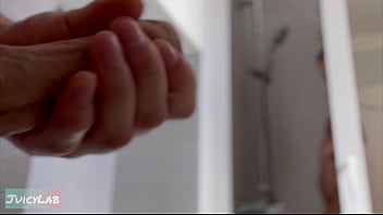 Caught me jerking off while she showering lick and fuck her meaty pussy