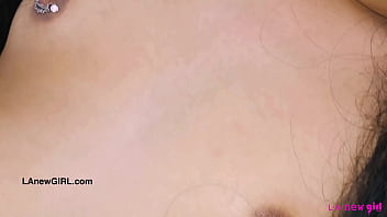 Alluring brunette model naked close up