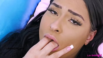 Alluring brunette model naked close up