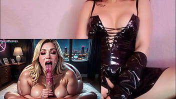 Chubby caliente se come una verga dura masturbandome con ia