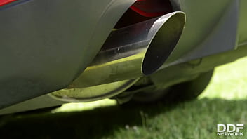 College Hottie Gives Car Body Shine With T&a thumbnail