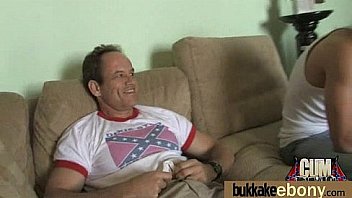 Ebony girl gang banged and covered in cum 8