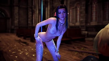 Naughty aerith in sexy lingerie thanks cloud for help with hot striptease