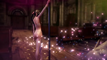 Naughty aerith in sexy lingerie thanks cloud for help with hot striptease