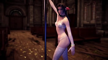 Naughty aerith in sexy lingerie thanks cloud for help with hot striptease Naughty aerith in sexy lingerie thanks cloud for help with hot striptease