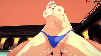 Belfast bikini sex on the public pool 2 azur lane full & pov on sheer & fantasyking3