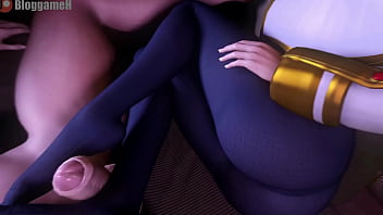 Footjob and thighjob