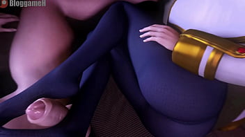 Footjob and thighjob