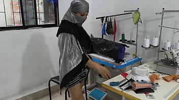 Indian seamstress masturbates deliciously in the clothing workshop