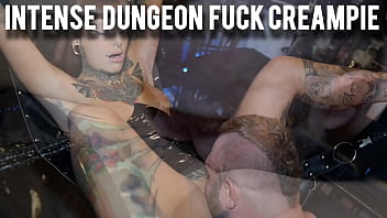 Intense dungeon fuck creampie