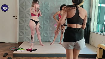 Full recording backstage of the girls at the himeros mansion changing panties between them