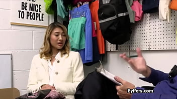 Spoiled asian hottie tries to steal buts gets busted big time