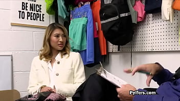 Spoiled asian hottie tries to steal buts gets busted big time