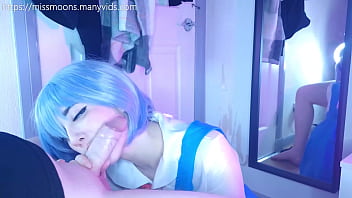 Rei ayanami first time fucks rough with her big oiled ass