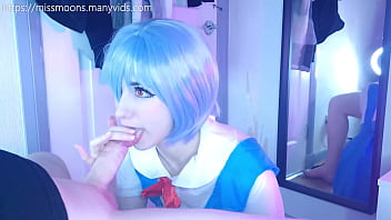 Rei ayanami first time fucks rough with her big oiled ass