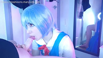 Rei ayanami first time fucks rough with her big oiled ass