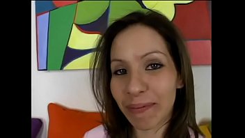 Petite brunette teen hets her mouth drilled by her boyfriend