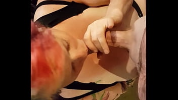 Big tits loves sucking cock