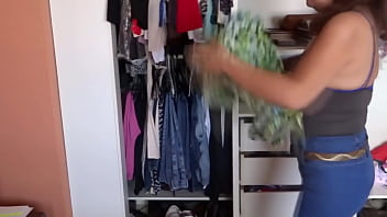 Stepmother is recorded getting dressed lets herself be fondled and masturbates