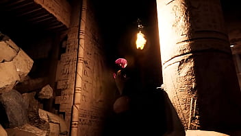 Lara cosplays as tifa a horny stone statue's big cock fucks her tight pussy hard