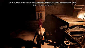 Lara cosplays as tifa a horny stone statue's big cock fucks her tight pussy hard