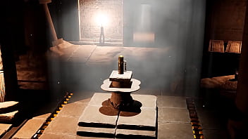 Lara cosplays as tifa a horny stone statue's big cock fucks her tight pussy hard