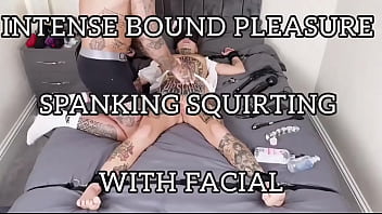 Intense bound pleasure spanking squirting scene with facialnow on the spicy page ️t4ttooedjack