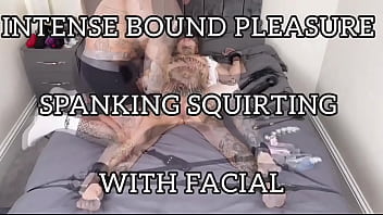Intense bound pleasure spanking squirting scene with facialnow on the spicy page ️t4ttooedjack
