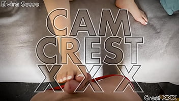 Petite redhead teases your dick with her little feet free