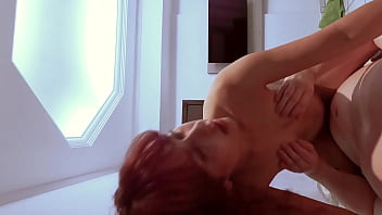 Naughty ivy kneels and sucks fat dick then rides to completion