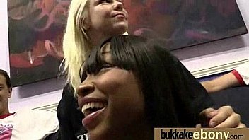 First time ebony with a group of white dicks 29