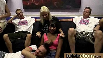 First time ebony with a group of white dicks 29