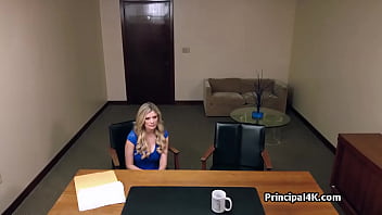 Soccer mom rides dick on principals chair