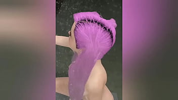 3d girl sexy shower and masturbate