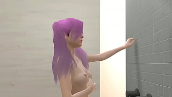 3d girl sexy shower and masturbate