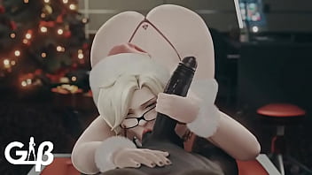 Mercy from overwatch giving sloppy toppy