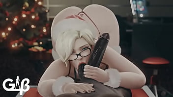 Mercy from overwatch giving sloppy toppy