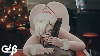 Mercy from overwatch giving sloppy toppy
