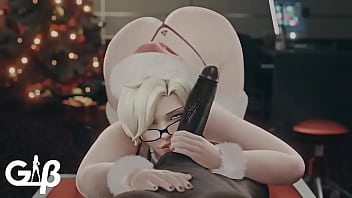 Mercy from overwatch giving sloppy toppy