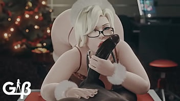 Mercy from overwatch giving sloppy toppy